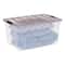 IRIS® Stack & Pull™ Clear Storage Box with Gray Lid
